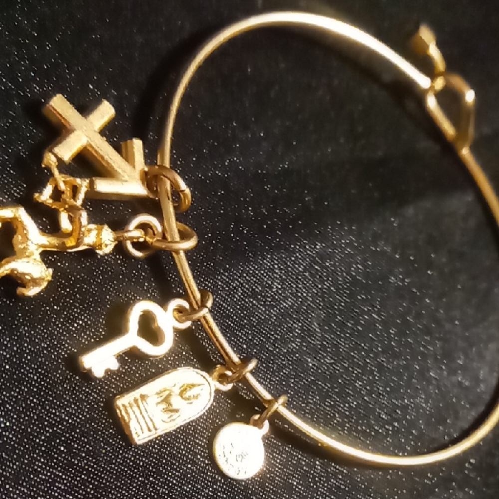 Designer David Aubrey Gold Charm Bracelet hook & loop